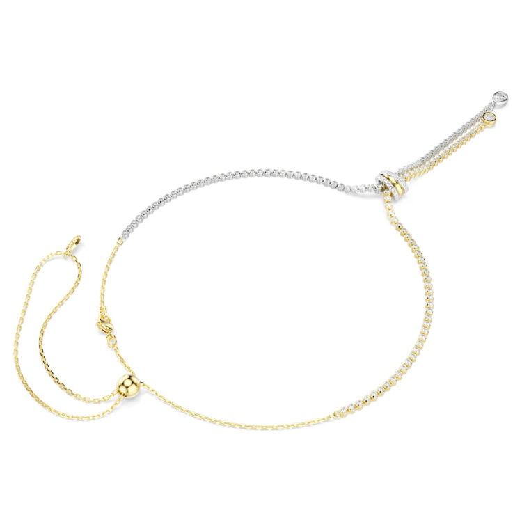 Hyperbola Y necklace Round cut, Knot, White, Mixed metal finish